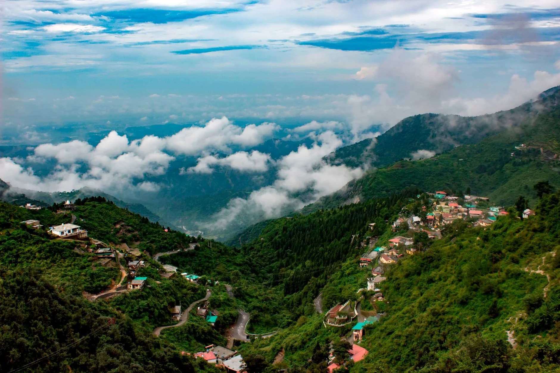 Mussoorie — The hillside town of Mussoorie in the Himalayan foothills