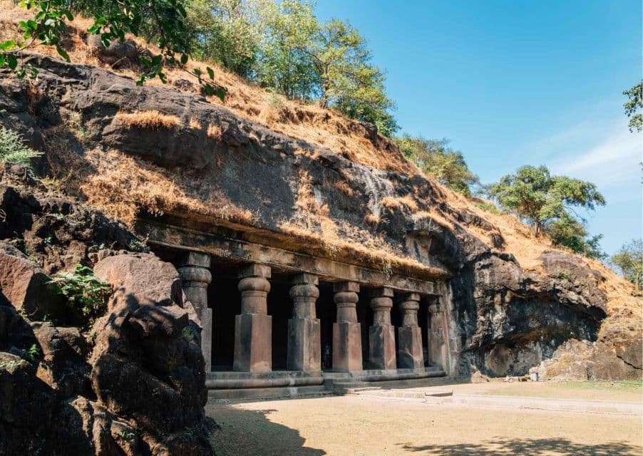 Experience the wonder of the Elephanta Caves, a collection of ancient