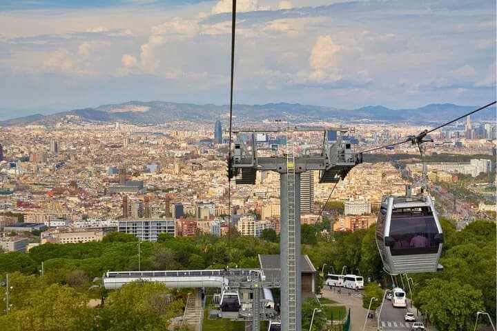 Barcelona: Montjuic Round Trip Sightseeing via Cable Car